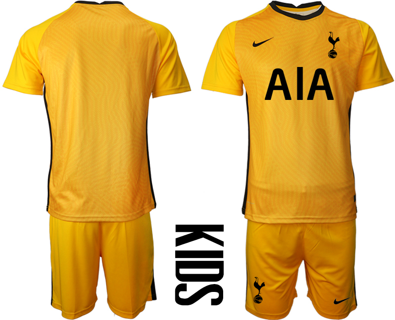2021 Tottenham Hotspur yellow goalkeeper youth soccer jerseys